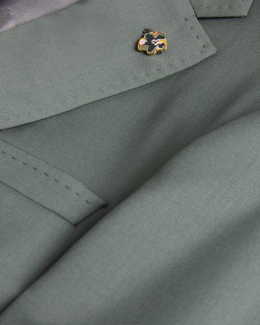 Ted Baker hombres 2ZFP1387 ropa chaqueta de traje lappej de pura lana verde