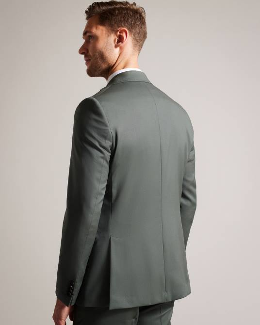 Ted Baker hombres 2ZFP1387 ropa chaqueta de traje lappej de pura lana verde