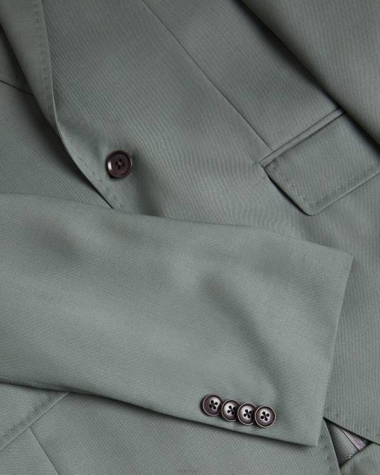 Ted Baker hombres 2ZFP1387 ropa chaqueta de traje lappej de pura lana verde