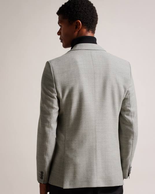 Ted Baker hombres 2ZFP1405 ropa chaqueta luccaj de espiga gris