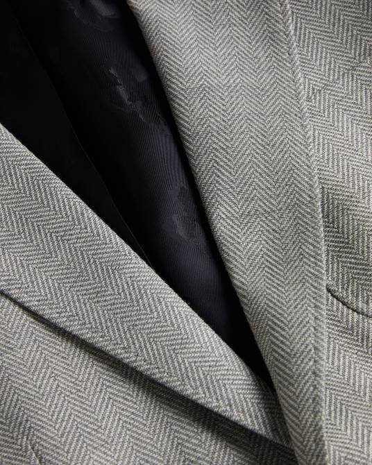 Ted Baker hombres 2ZFP1405 ropa chaqueta luccaj de espiga gris