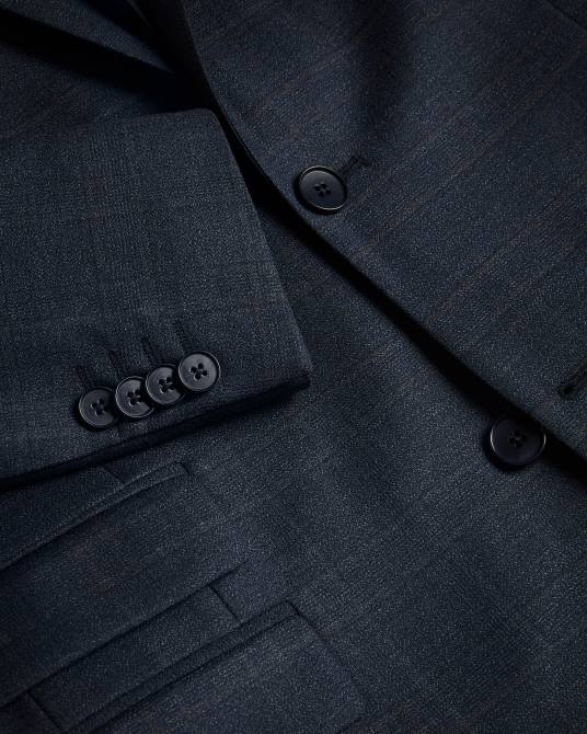 Ted Baker hombres 2ZFP1415 ropa cromjs chaqueta a cuadros en mezcla de lana Armada