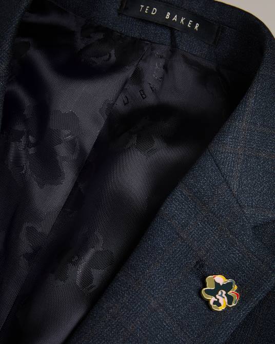 Ted Baker hombres 2ZFP1415 ropa cromjs chaqueta a cuadros en mezcla de lana Armada