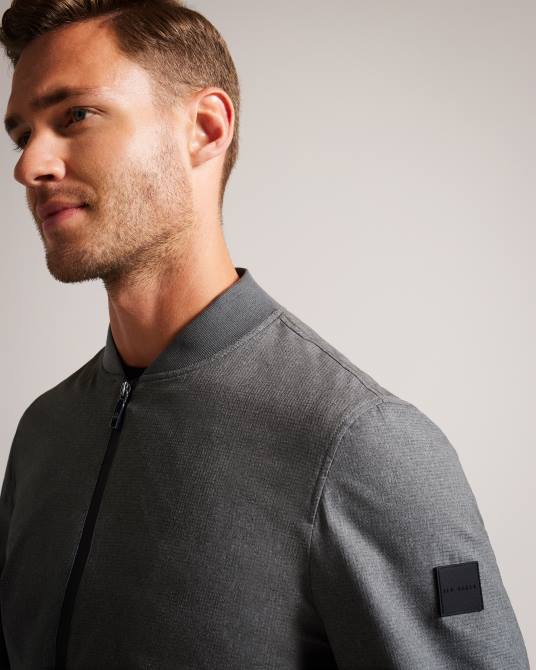 Ted Baker hombres 2ZFP1424 ropa elmhrst chaqueta bomber elástica texturizada gris