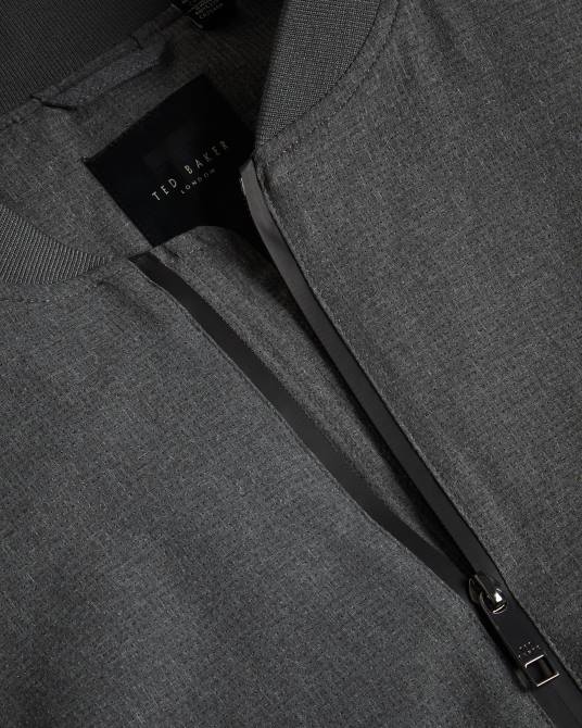Ted Baker hombres 2ZFP1424 ropa elmhrst chaqueta bomber elástica texturizada gris