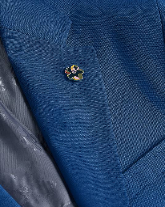 Ted Baker hombres 2ZFP1431 ropa chaqueta de traje de piel de tiburón azul marino siouxj Armada