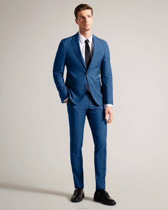 Ted Baker hombres 2ZFP1431 ropa chaqueta de traje de piel de tiburón azul marino siouxj Armada