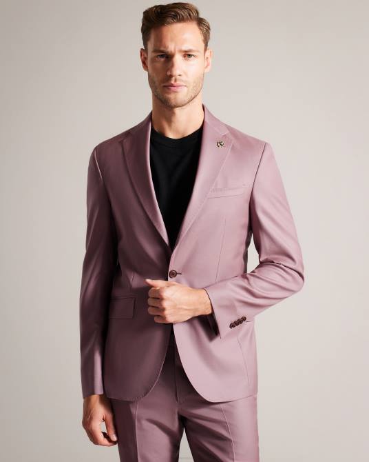Ted Baker hombres 2ZFP1440 ropa Chaqueta de traje ignacej de pura lana. rosa
