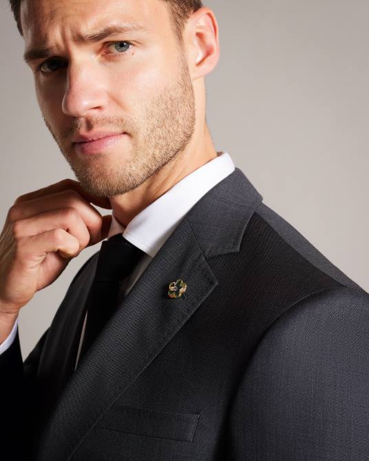 Ted Baker hombres 2ZFP1447 ropa chaqueta de traje de corte slim jvjktbl gris