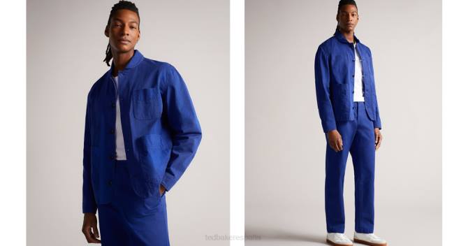 Ted Baker hombres 2ZFP1450 ropa chaqueta con bloques de textura ivel azul brillante