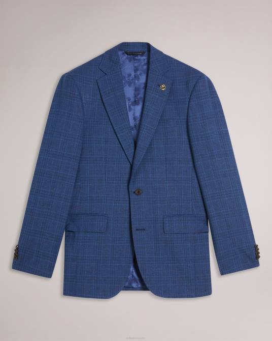 Ted Baker hombres 2ZFP1483 ropa chaqueta de traje a cuadros azul marino drydenj Armada