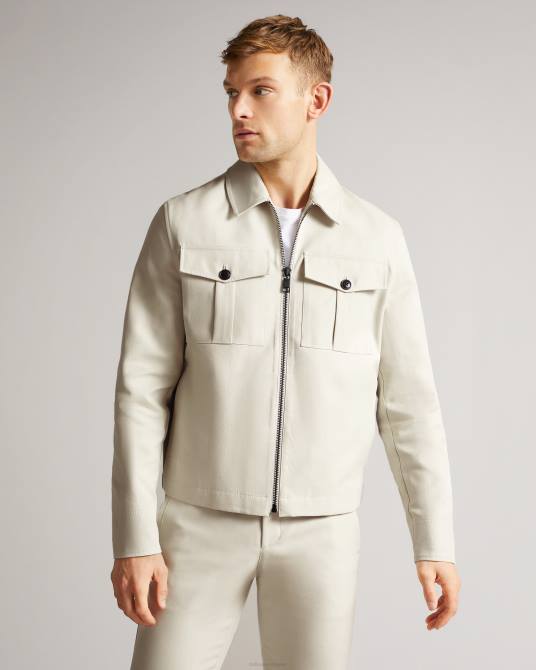 Ted Baker hombres 2ZFP1527 ropa chaqueta corta bodley de doble cara crudo