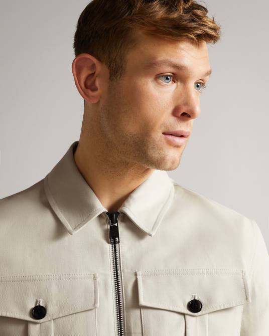 Ted Baker hombres 2ZFP1527 ropa chaqueta corta bodley de doble cara crudo