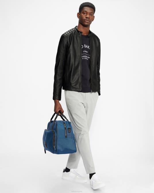 Ted Baker hombres 2ZFP1530 ropa chaqueta de cuero paypa negro