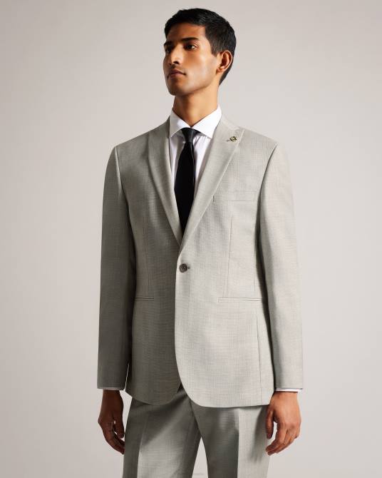 Ted Baker hombres 2ZFP1532 ropa chaqueta cruzada de lana artimjr piedra