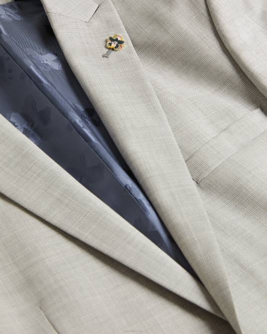 Ted Baker hombres 2ZFP1532 ropa chaqueta cruzada de lana artimjr piedra