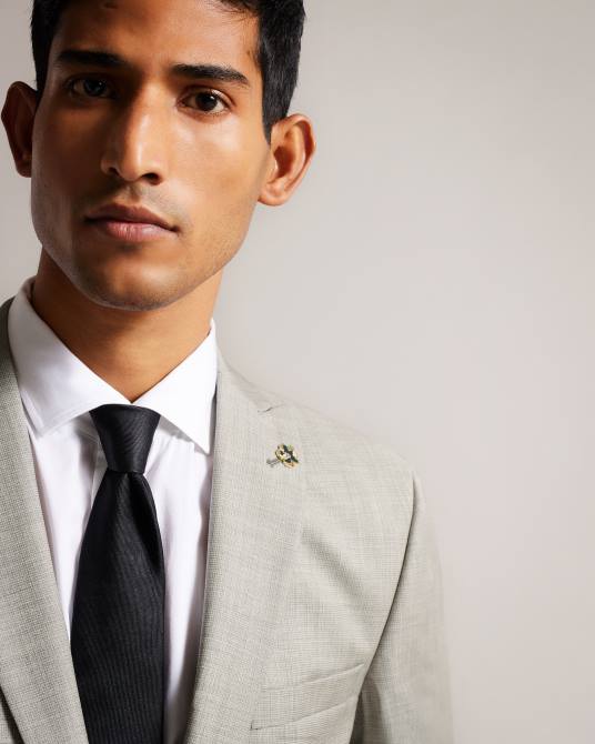 Ted Baker hombres 2ZFP1532 ropa chaqueta cruzada de lana artimjr piedra