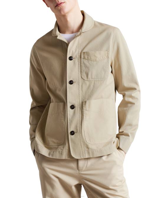 Ted Baker hombres 2ZFP1562 ropa chaqueta con bloques de textura ivel crudo