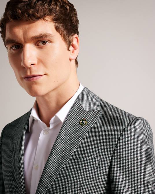 Ted Baker hombres 2ZFP1580 ropa chaqueta de traje a cuadros mono jvcjj negro