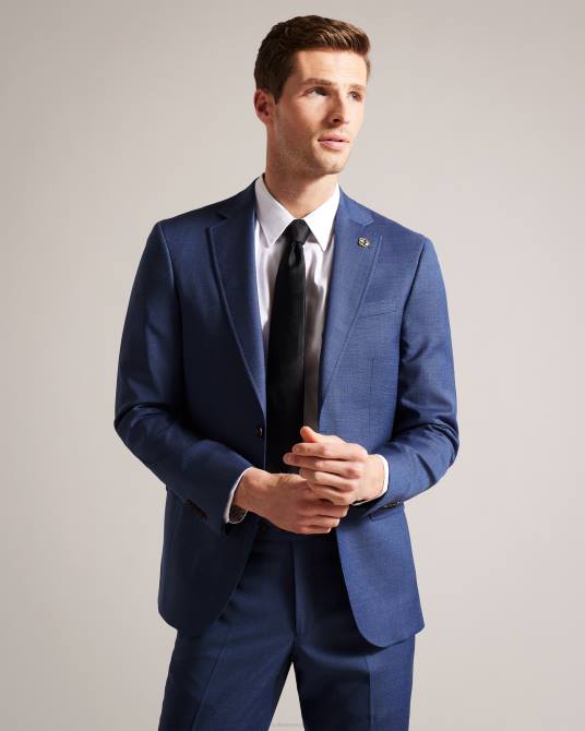 Ted Baker hombres 2ZFP1607 ropa chaqueta de traje de lana azul marino upsalaj Armada
