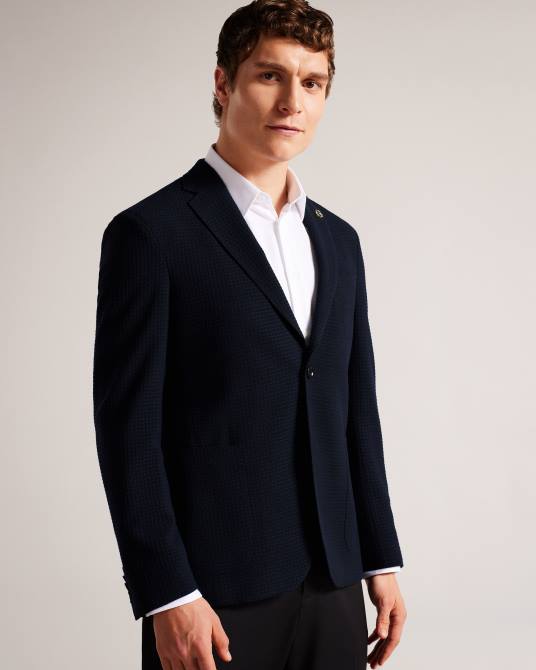 Ted Baker hombres 2ZFP1613 ropa chaqueta texturizada sin forro jvtunj Armada