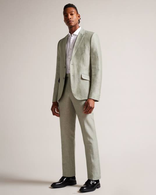Ted Baker hombres 2ZFP1369 ropa blazer lancej de lana y lino verde claro