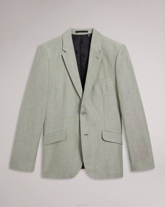 Ted Baker hombres 2ZFP1369 ropa blazer lancej de lana y lino verde claro