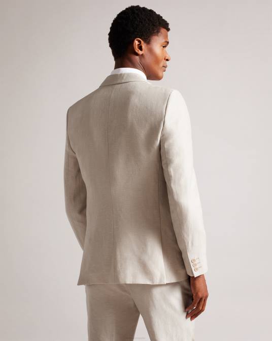 Ted Baker hombres 2ZFP1396 ropa blazer lancej de lana y lino piedra