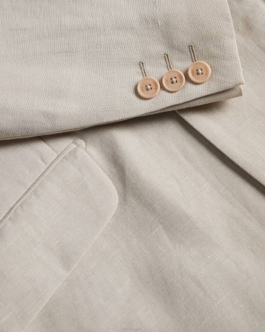 Ted Baker hombres 2ZFP1396 ropa blazer lancej de lana y lino piedra