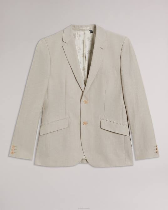 Ted Baker hombres 2ZFP1396 ropa blazer lancej de lana y lino piedra