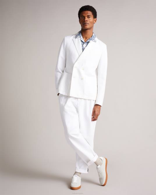 Ted Baker hombres 2ZFP1398 ropa blazer ithon otomano con doble botonadura blanco