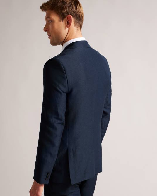 Ted Baker hombres 2ZFP1449 ropa blazer lancej de lana y lino Armada