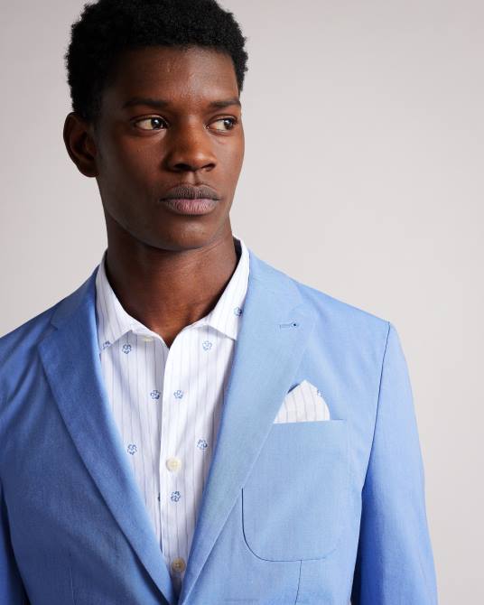 Ted Baker hombres 2ZFP1455 ropa blazer paco shot de algodón azul