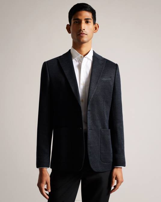Ted Baker hombres 2ZFP1548 ropa blazer keanuj de corte slim de punto negro