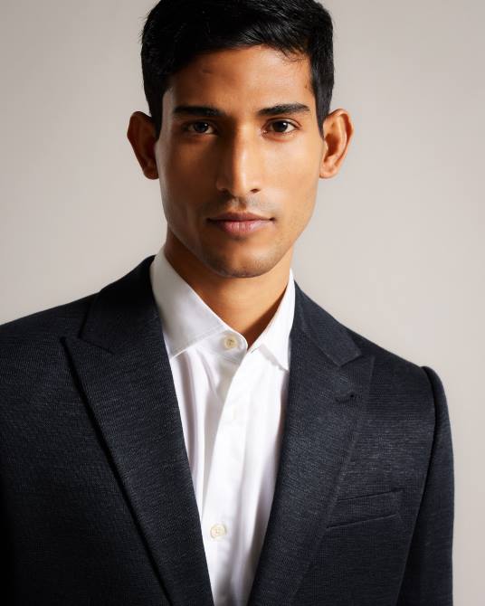 Ted Baker hombres 2ZFP1548 ropa blazer keanuj de corte slim de punto negro