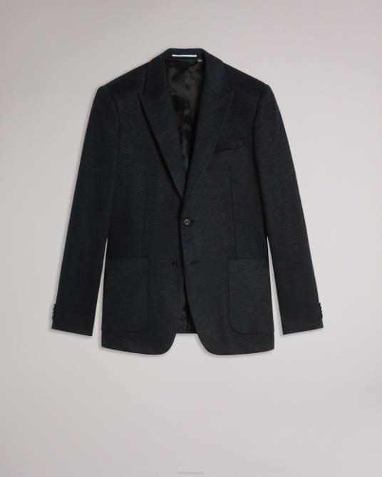 Ted Baker hombres 2ZFP1548 ropa blazer keanuj de corte slim de punto negro