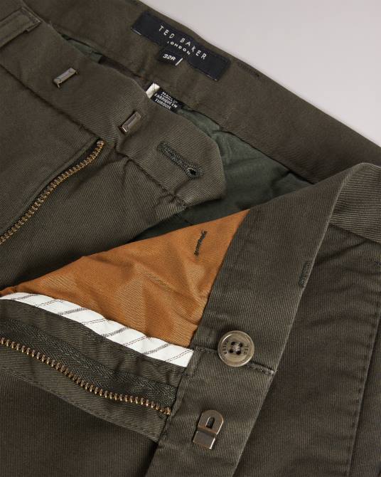 Ted Baker hombres 2ZFP1401 ropa chinos slim genay caqui