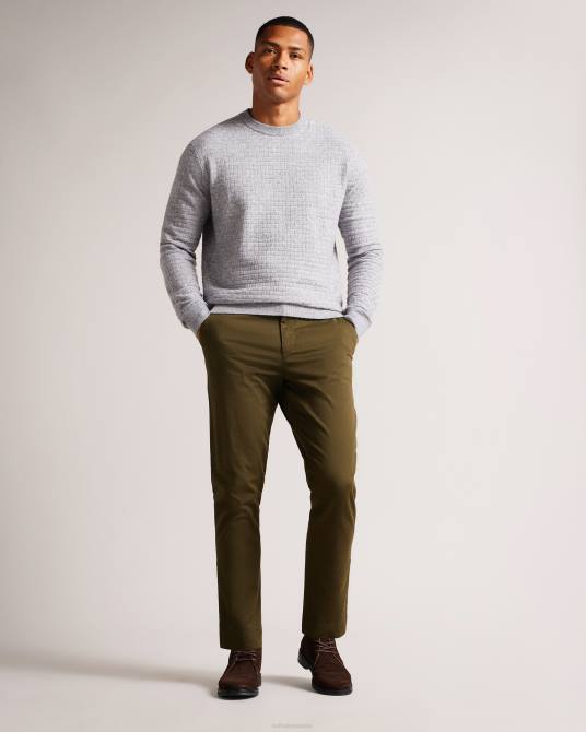 Ted Baker hombres 2ZFP1556 ropa pantalones chinos informales relajados genbee caqui