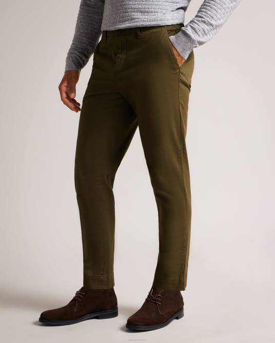 Ted Baker hombres 2ZFP1556 ropa pantalones chinos informales relajados genbee caqui