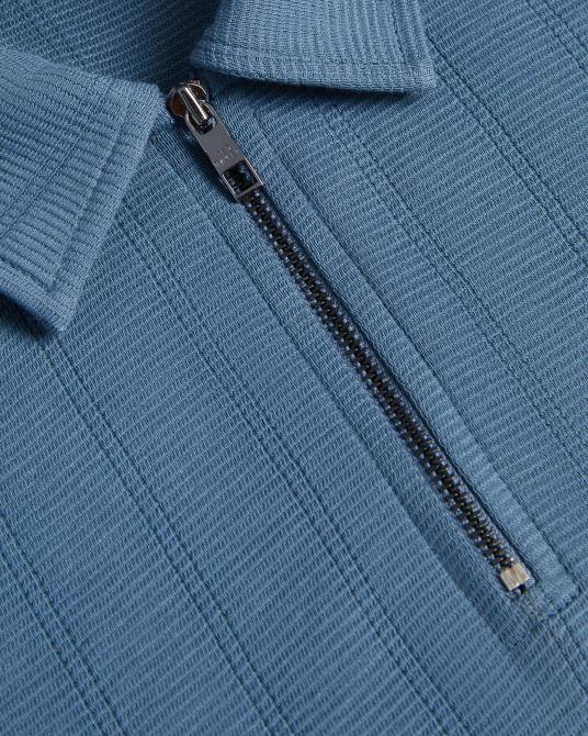 Ted Baker hombres 2ZFP1213 ropa polo de manga corta con cremallera abloom azul medio