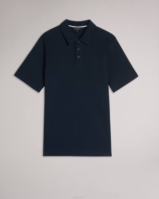 Ted Baker hombres 2ZFP1234 ropa Polo texturizado de corte regular y manga corta Bute Armada