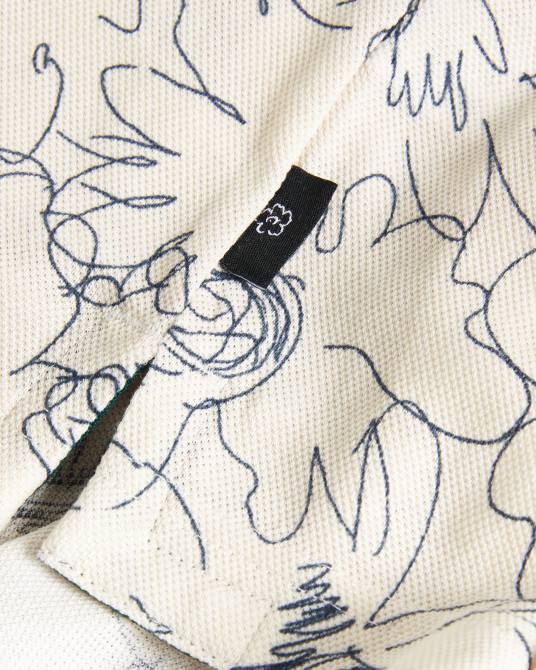 Ted Baker hombres 2ZFP1235 ropa polo holler de manga corta y corte regular estampado natural