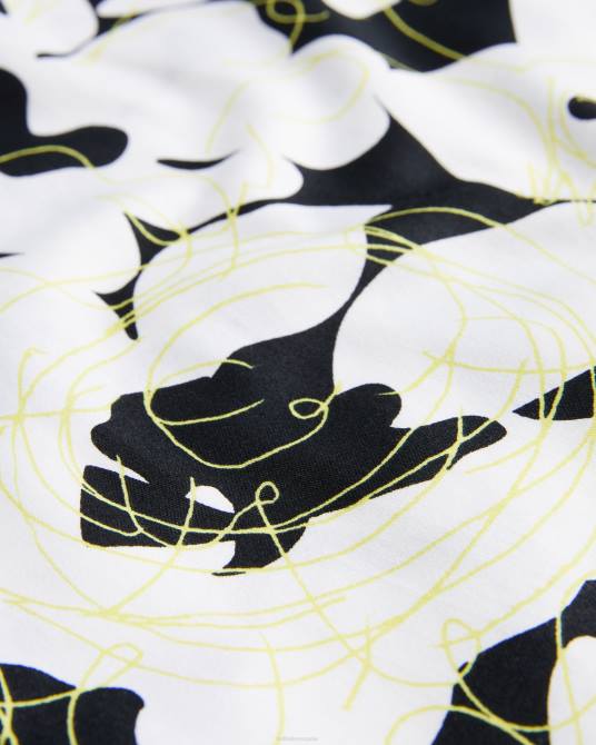 Ted Baker hombres 2ZFP1257 ropa camisa altun de manga corta con estampado floral amarillo claro