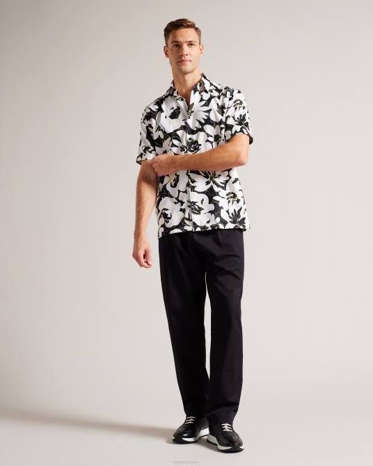 Ted Baker hombres 2ZFP1257 ropa camisa altun de manga corta con estampado floral amarillo claro