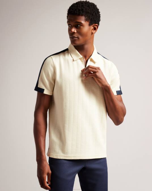 Ted Baker hombres 2ZFP1272 ropa polo de manga corta con cremallera abloom natural
