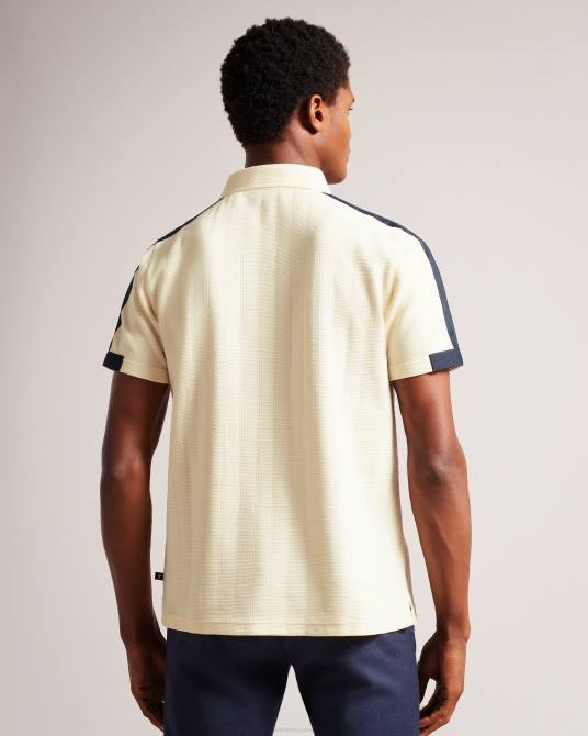Ted Baker hombres 2ZFP1272 ropa polo de manga corta con cremallera abloom natural