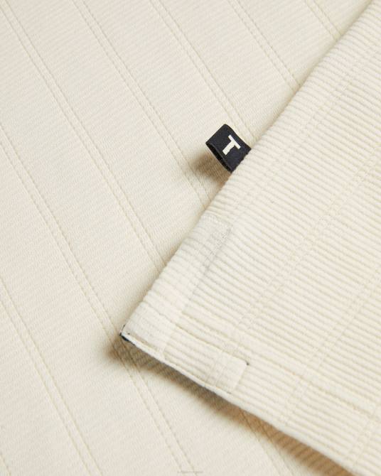 Ted Baker hombres 2ZFP1272 ropa polo de manga corta con cremallera abloom natural