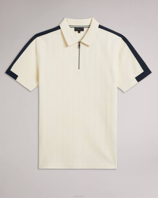 Ted Baker hombres 2ZFP1272 ropa polo de manga corta con cremallera abloom natural