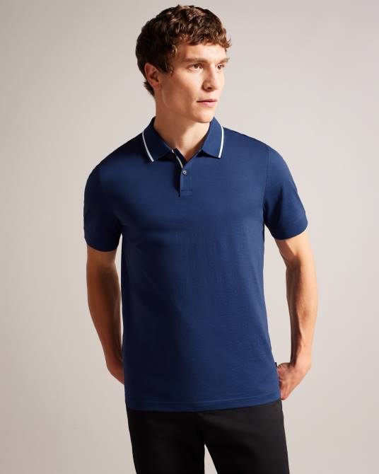 Ted Baker hombres 2ZFP1274 ropa polo de manga corta allard Azul marino
