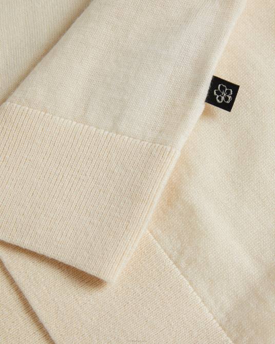 Ted Baker hombres 2ZFP1301 ropa Pierrot polo de manga corta con ribete de rayas blanco